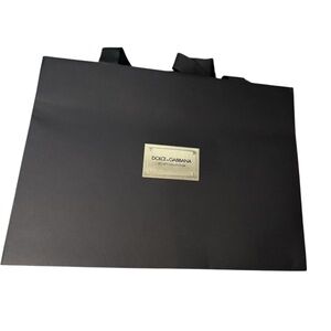 Dolce & Gabbana Black Shopping paper bag with Gold Label